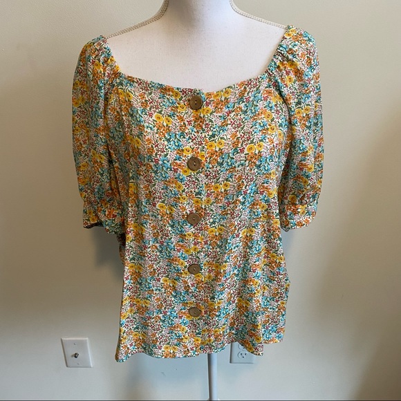 LC Lauren Conrad Tops - LC Lauren Conrad Floral Button Down Blouse New With Tags